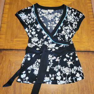 loft floral wrap top